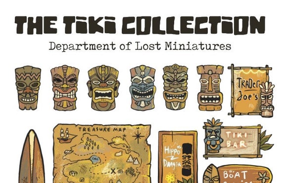 Lost Miniatures - Tiki Collection - Digital Download - Island / Tropical Tiki Assets - Print & Cut!