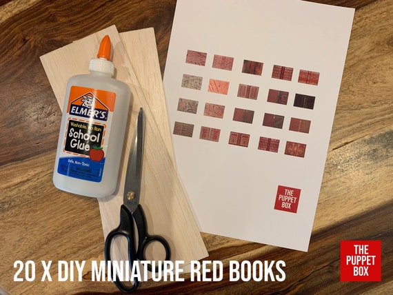 20 DIY Miniature Red Books - Instant Download