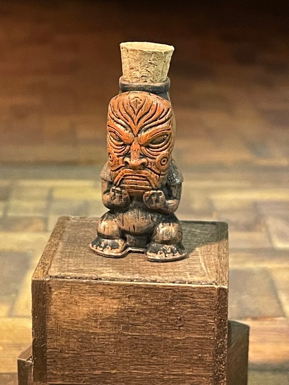 Lost Miniatures - Masked Tiki Man - Apothecary Bottle - mini, diorama, dollhouse!