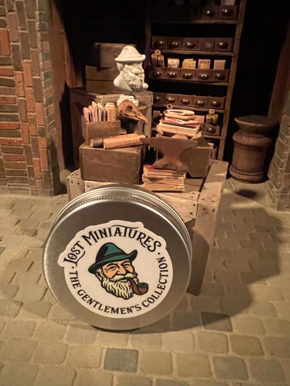 Lost Miniatures - The Gentlemen’s Collection - 1/12 Scale - Bust, Anvil, Skull, Archive - Mini Set, Dollhouse, Diorama!