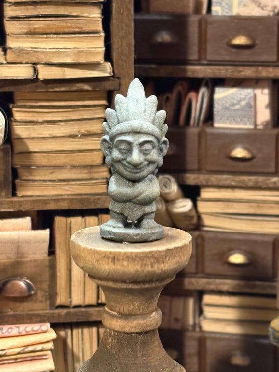 Lost Miniatures - The Last Island Guardian - 1/12 scale statue, stone - Diorama / Dollhouse / Mini Set!