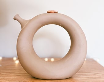 Hartstone  Pottery Wine Carafe / Donut Shaped Wine Decanter