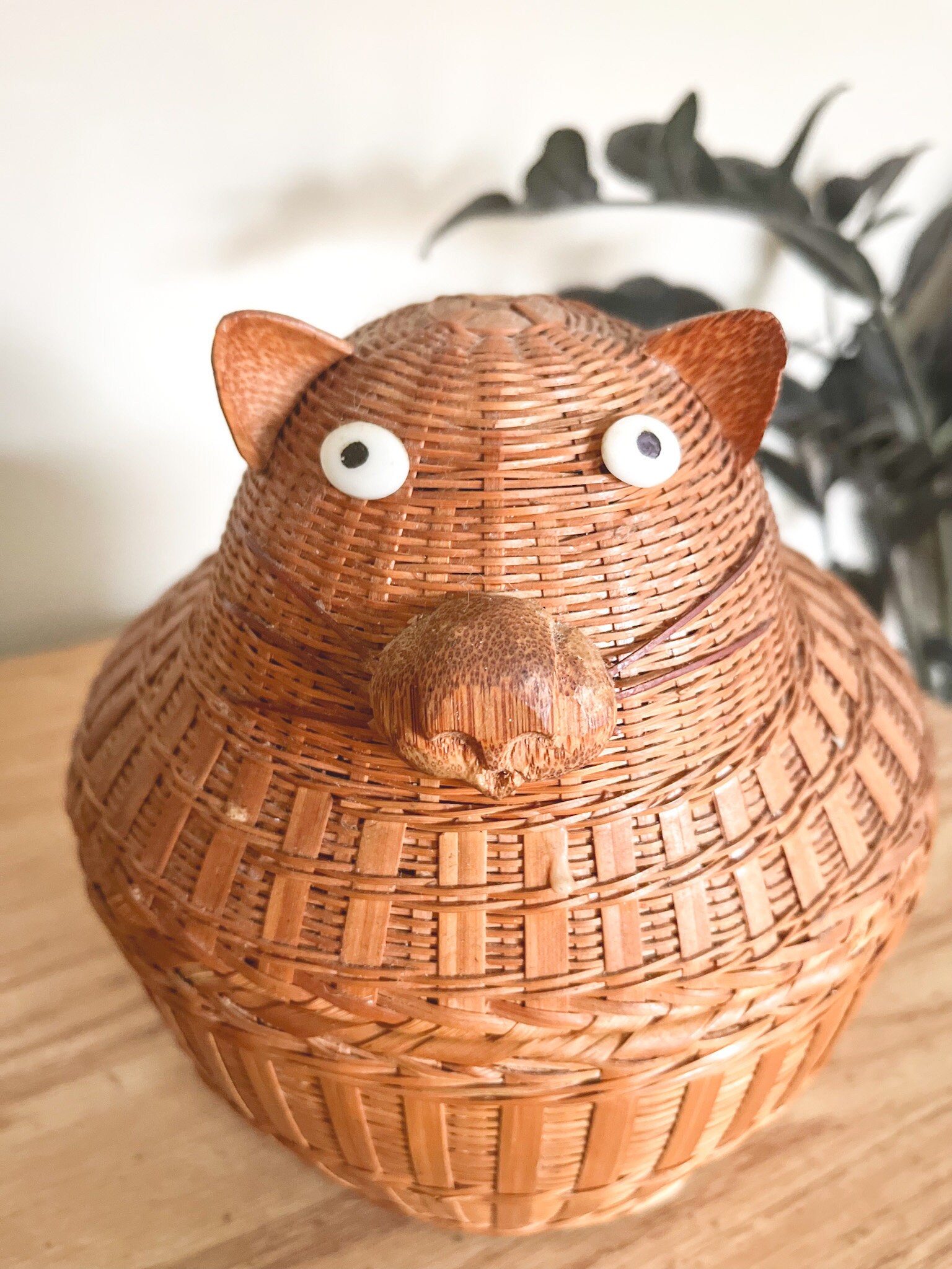 Vintage Wicker Cat Basket Etsy