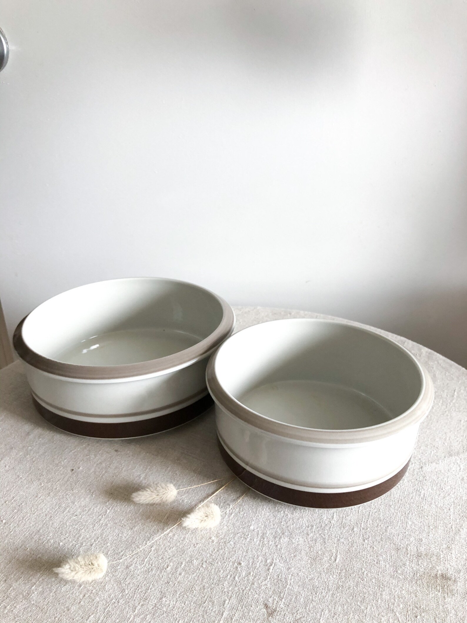 Set of 2 Midcentury Modern Classic Arabia Finland Stoneware Vegetable Bowls/ Arabia Pirtti