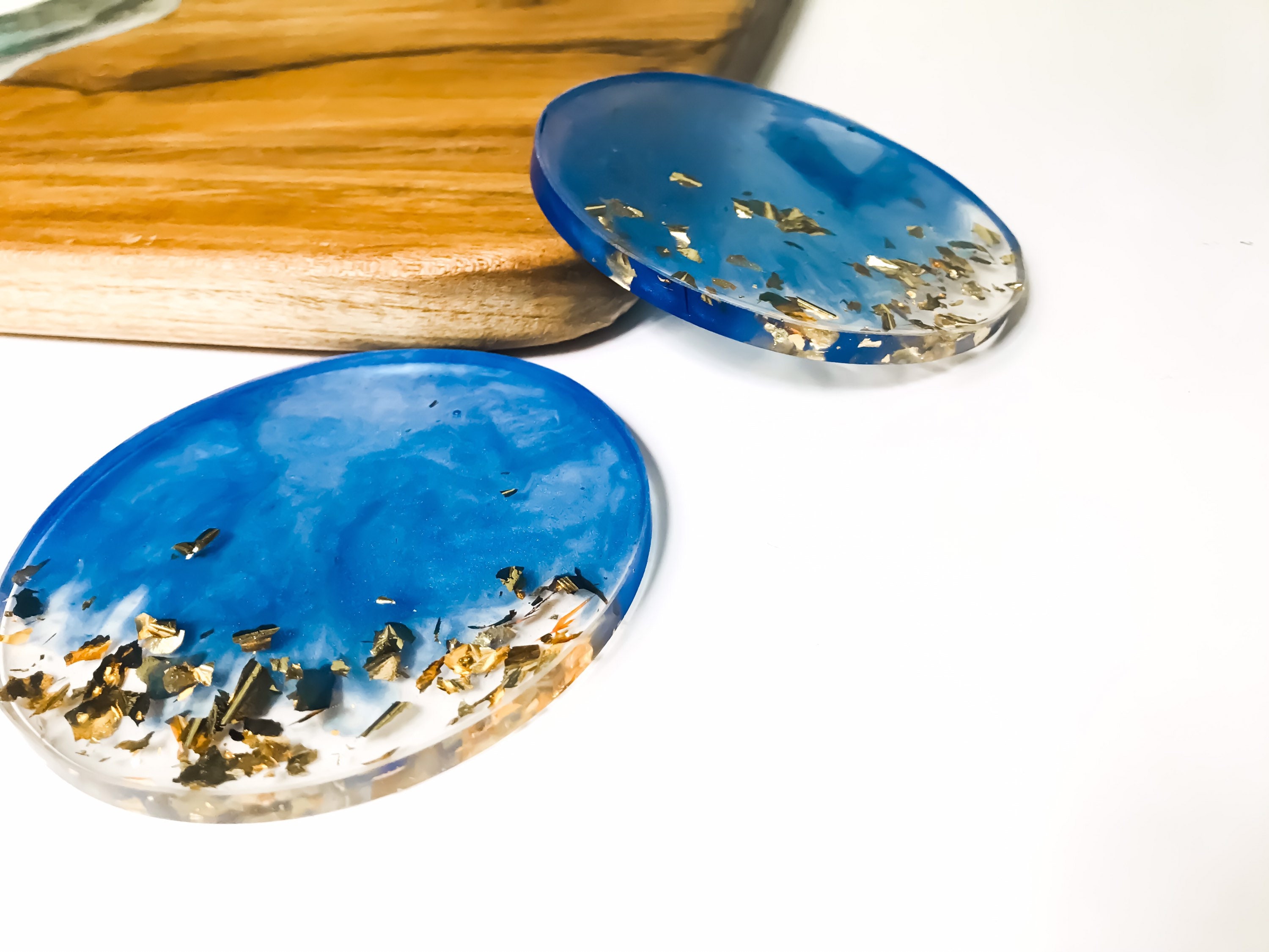 Resin coasters Abstract coaster table mat Blue Resin Art Etsy