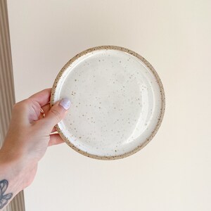 Mini speckled white ceramic dessert plate image 2