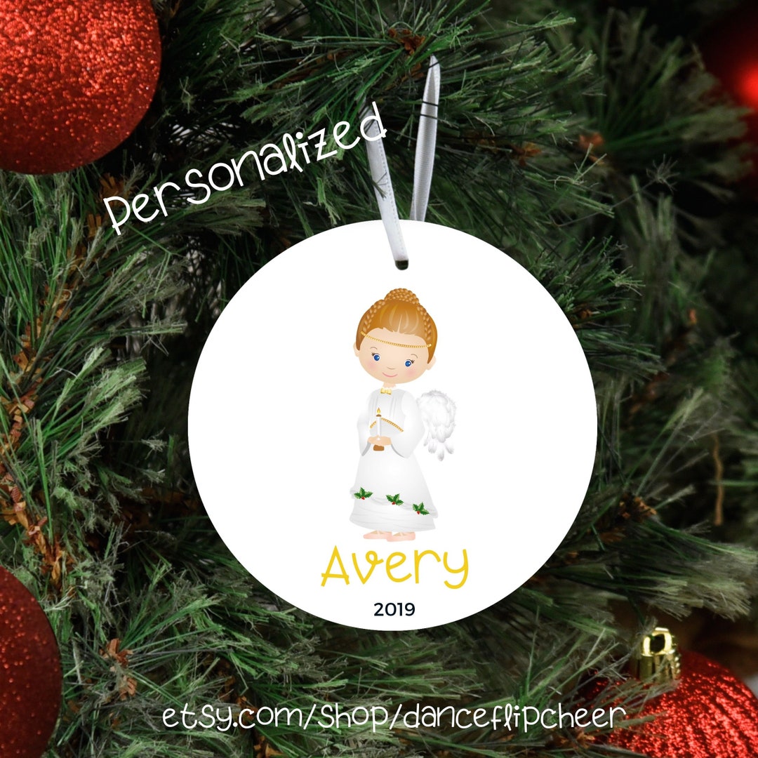 Personalized Nutcracker Angel Dance Ornament Round White Ornament Dance