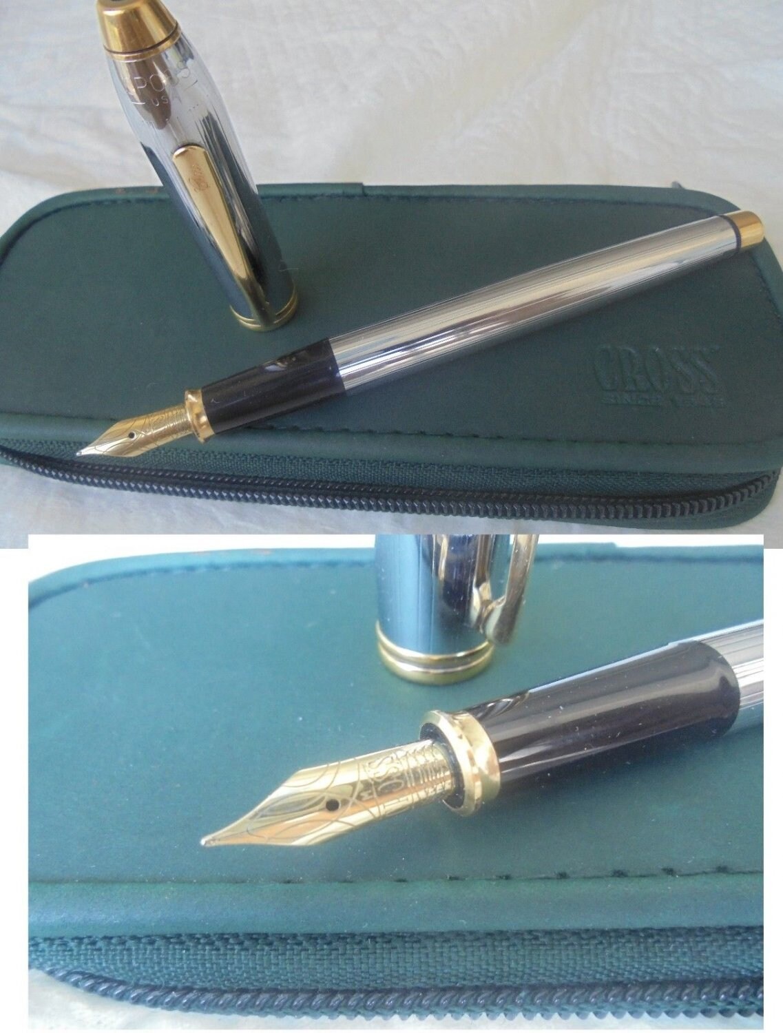 CROSS TOWNSEND MEDALIST Fountain Pen in Steel and Gold 23K Pl. Etsy