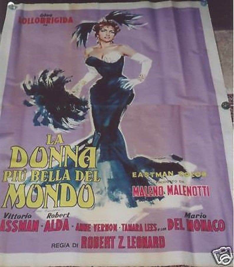 BEAUTIFUL BUT DANGEROUS with Lollobrigida and Gassman Film Movie Poster Original 1955