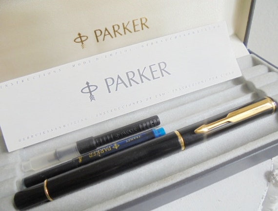 renhed samlet set craft PARKER RIALTO Fountain Pen Lacquè Black Color and Gold - Etsy