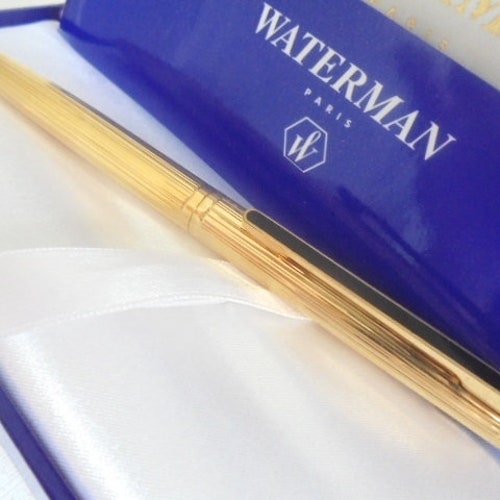 WATERMAN DIRECTEUR GENERAL ball pen plaque gold In gift box with garantee shops Original Gift for him or her Anniversary Graduation Thank you