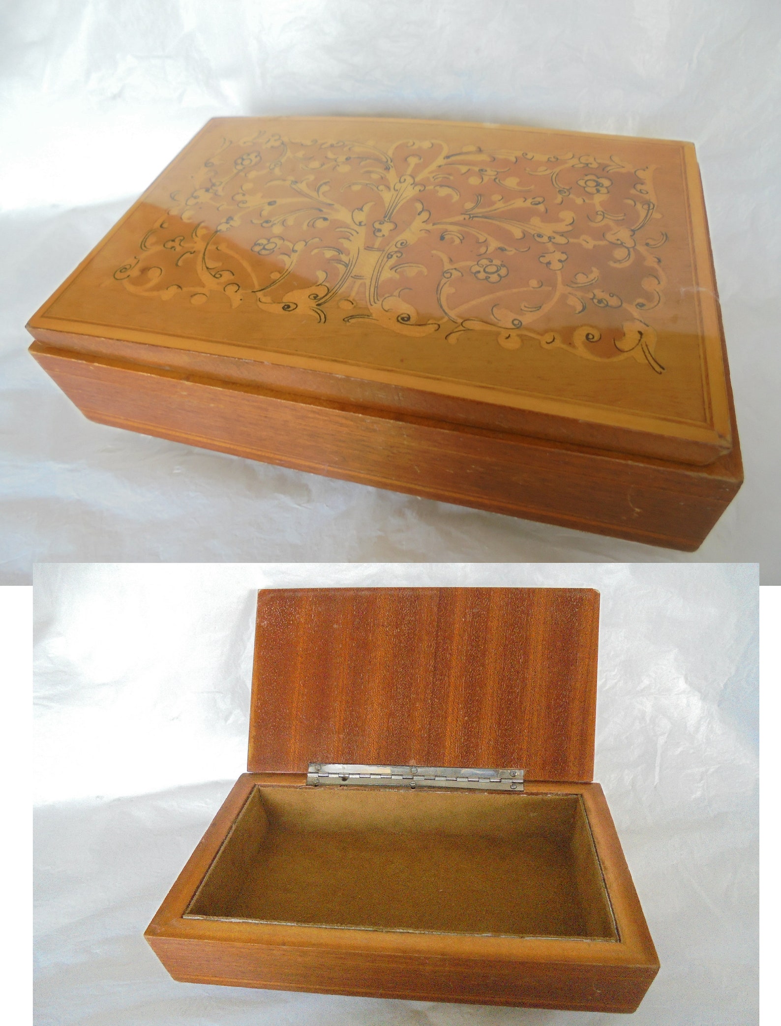 Sorrento Inlaid WOOD JEWELRY BOX Italy Original From 1960s Etsy