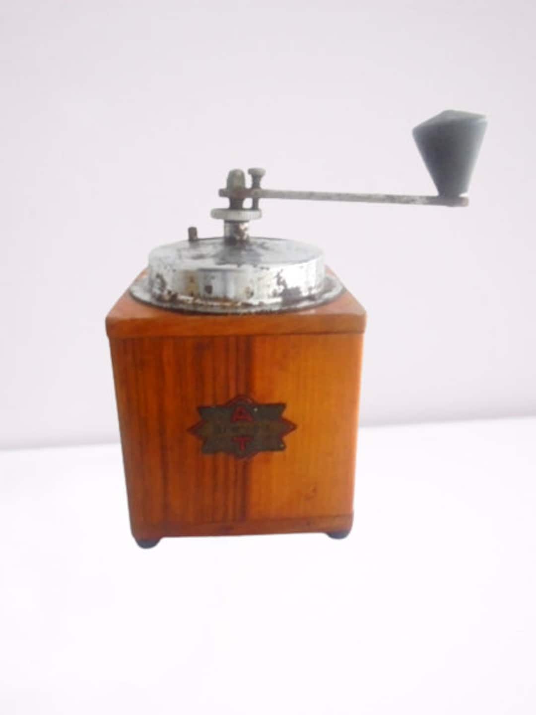 AT BREVETTI ITALY Coffee Grinder in Wood & Metal Original From Etsy