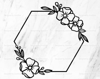 Download Flower Hexagon Svg Etsy