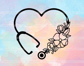 Free Free Heart Shaped Floral Stethoscope Svg Free