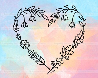 Download Free Heart Wreath Design Etsy SVG Cut Files