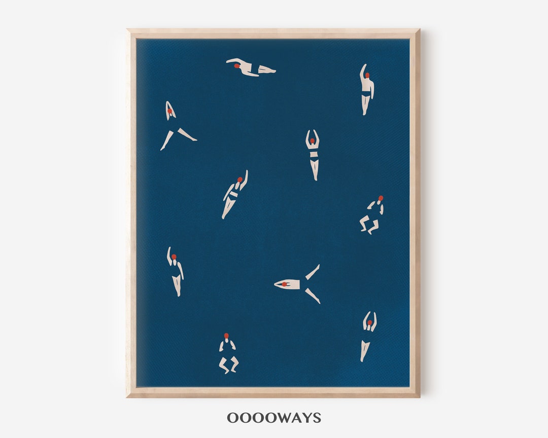 Swimming Wall Art Minimalist Swim Print Swimming Pool Wall Etsy