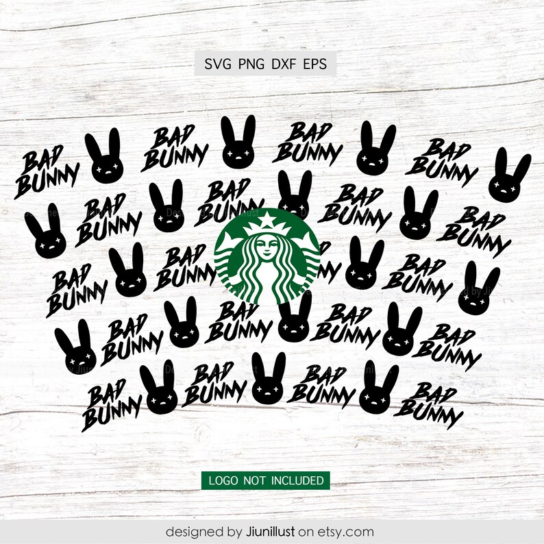 Download Seamless Bunny Full Wrap for Starbucks Cup Yo Perreo Sola ...