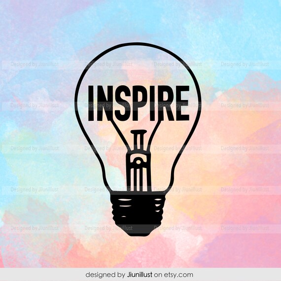 Download Free Inspire Light Bulb Svg Sublimation Png Design Digital Etsy SVG DXF Cut File