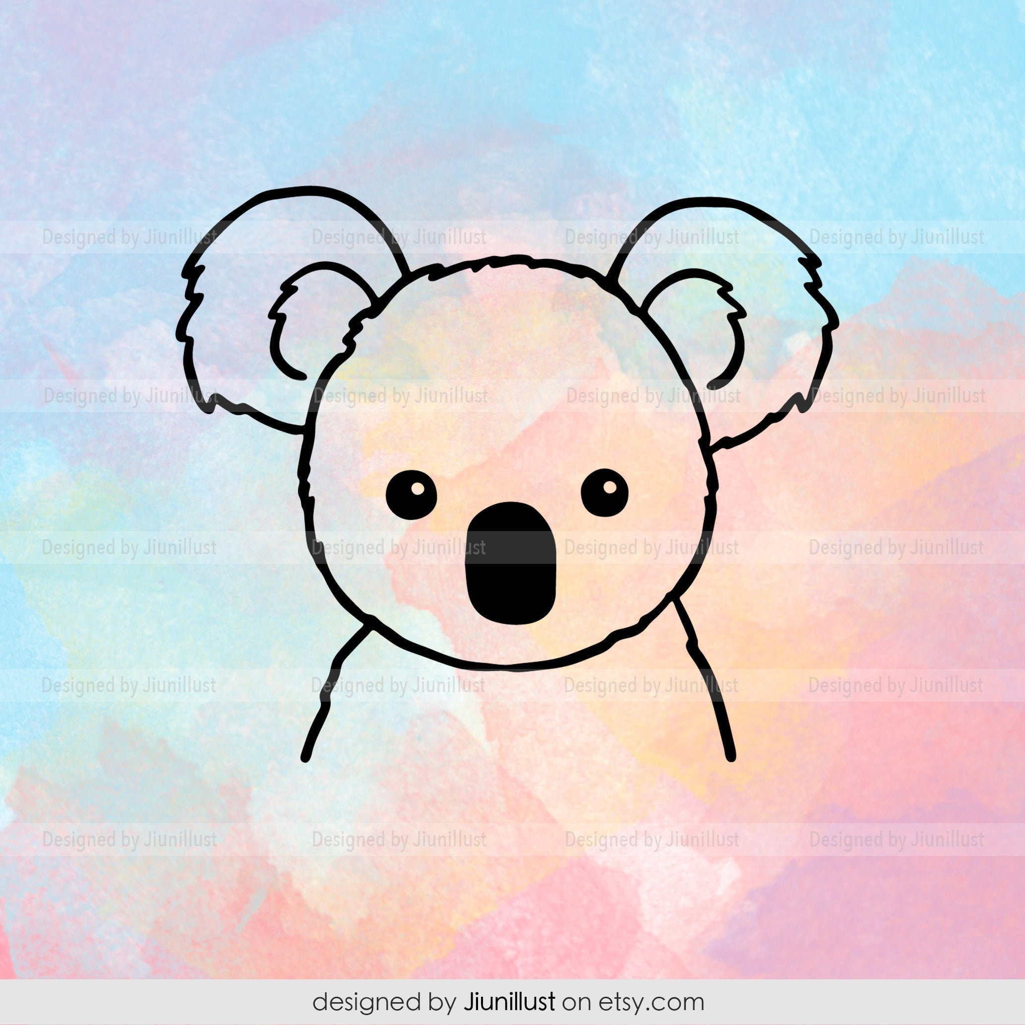Koala Face Svg Hand Drawn Cute Koala Sublimation Png Etsy