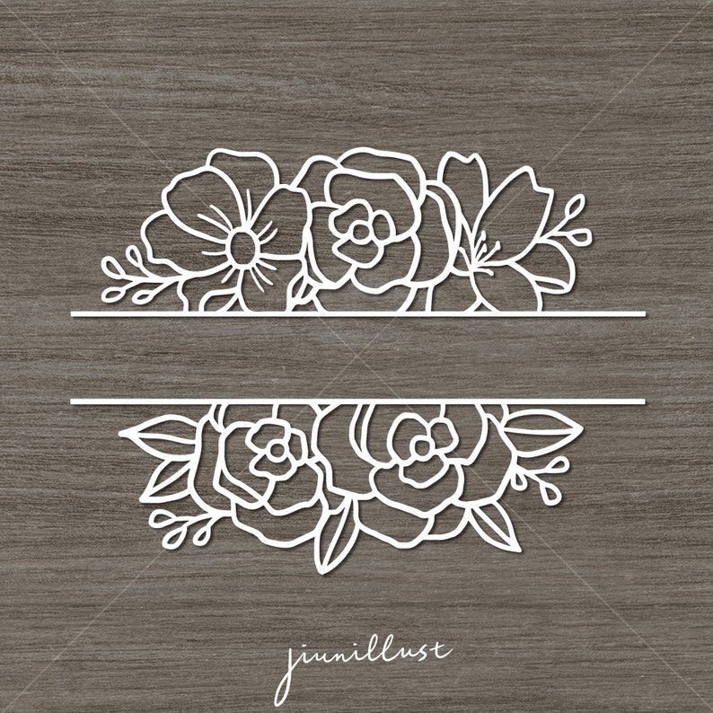 Download Clip Art Flower Split Svg Flower Monogram Svg Flower Border Wedding Svg Floral Svg Floral Border Frame Svg Flower Frame Svg Floral Split Svg Art Collectibles