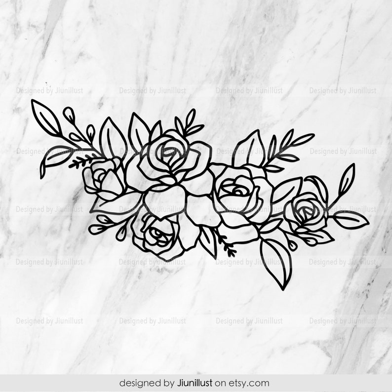 Download Flower Border Flower Svg Files Rose Svg Digital Download Hand Drawn Printable Wedding Design Floral Svg Files Flower Cut File Clip Art Art Collectibles Seasonalliving Com