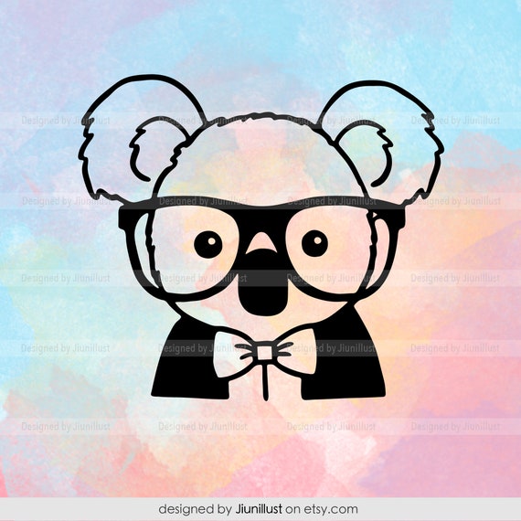Download Gentleman Koala Svg Hand Drawn Koala With Glasses Svg Etsy