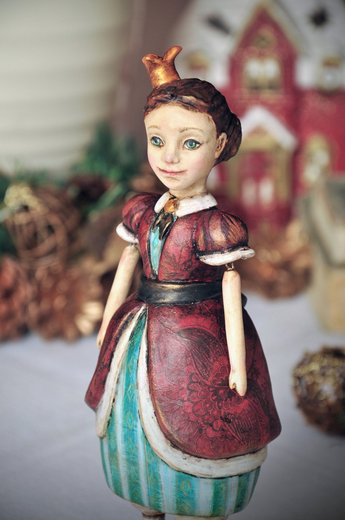 The Princess paper mache sculpture for home decor OOAK art Etsy