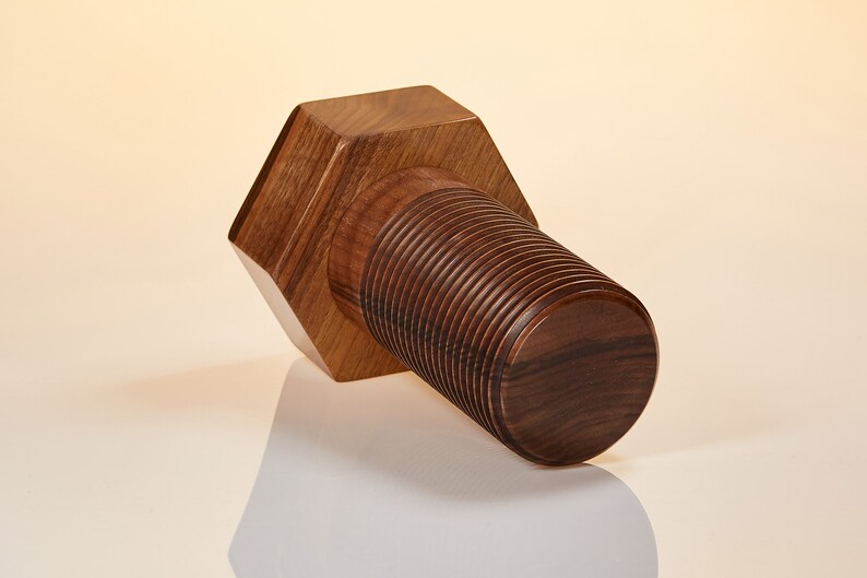 Large decorative screw made of walnut image 8