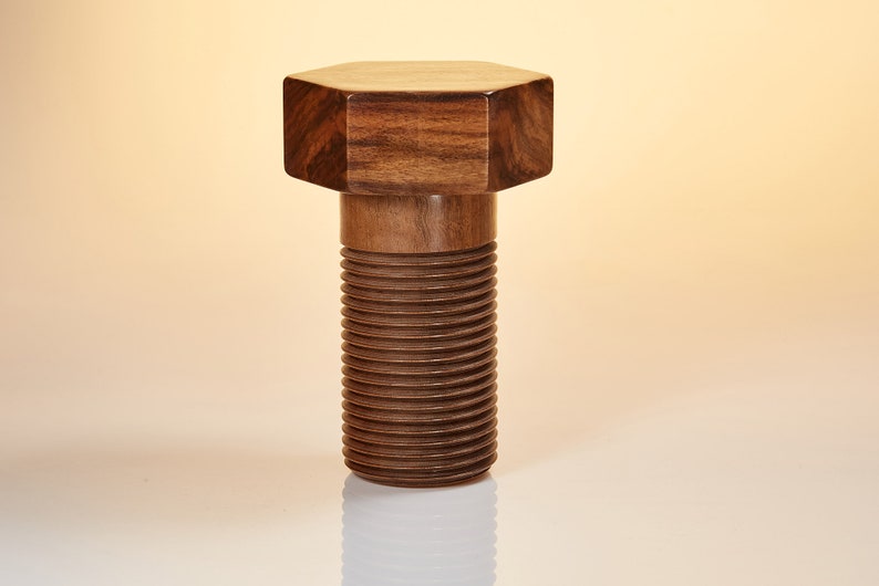 Large decorative screw made of walnut image 1