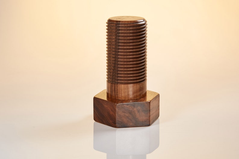 Large decorative screw made of walnut image 4