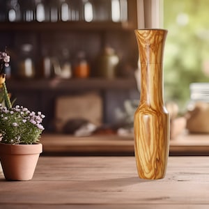 Olive wood pepper mill
