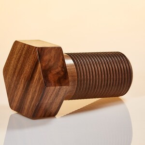 Large decorative screw made of walnut image 2