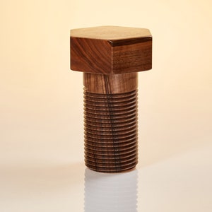 Large decorative screw made of walnut image 7