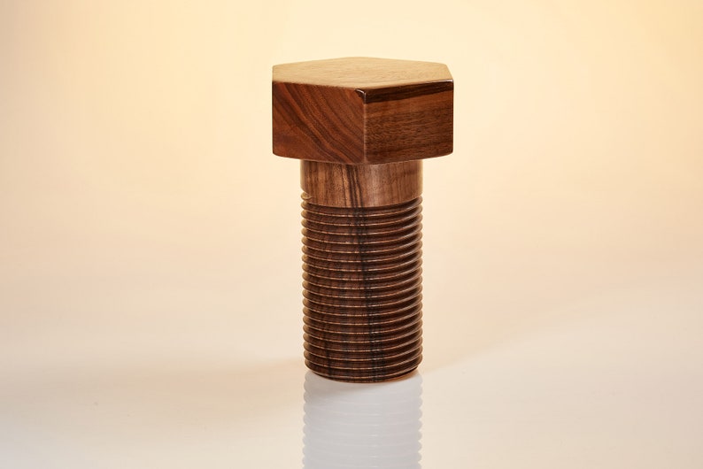 Large decorative screw made of walnut image 7