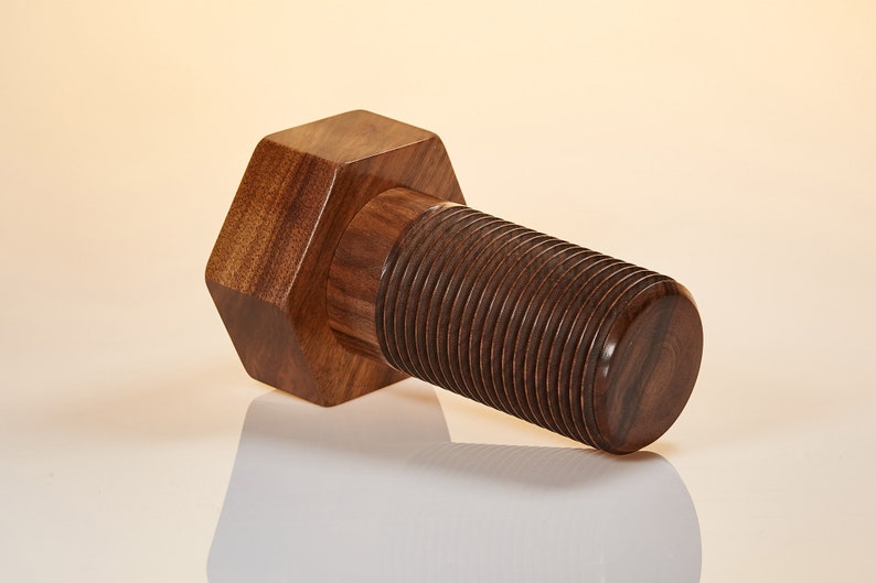 Large decorative screw made of walnut image 3