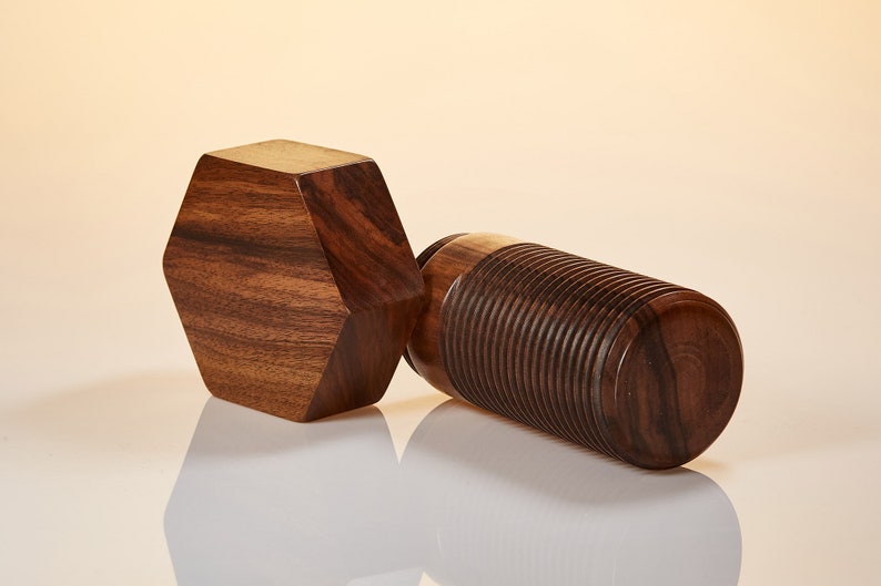 Large decorative screw made of walnut image 6