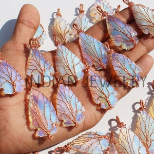 Opalite Arrowhead Tree Copper Wire Wrapped Pendant, Tree Of Life Copper Pendant, Opalite Spear Head, Arrowhead Crystal Wire Wrapped Jewelry