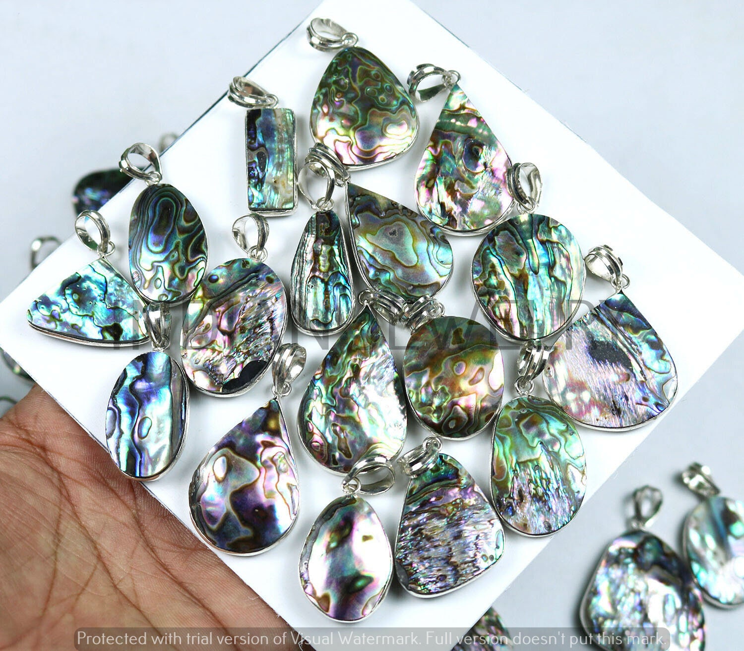 Natural Abalone Shell Gemstone Bezel Pendant / Abalone Shell Pendant ...