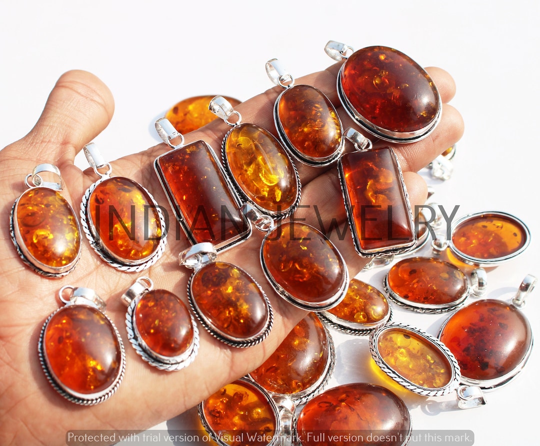 Synthetic Baltic Amber Gemstone Pendant / Baltic Amber Pendant