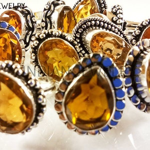 Anillo de citrino / Anillos curativos / Anillos de diseño / Anillo de citrino / Joyería al por mayor / Lote al por mayor / Anillos chapados en plata de ley 925