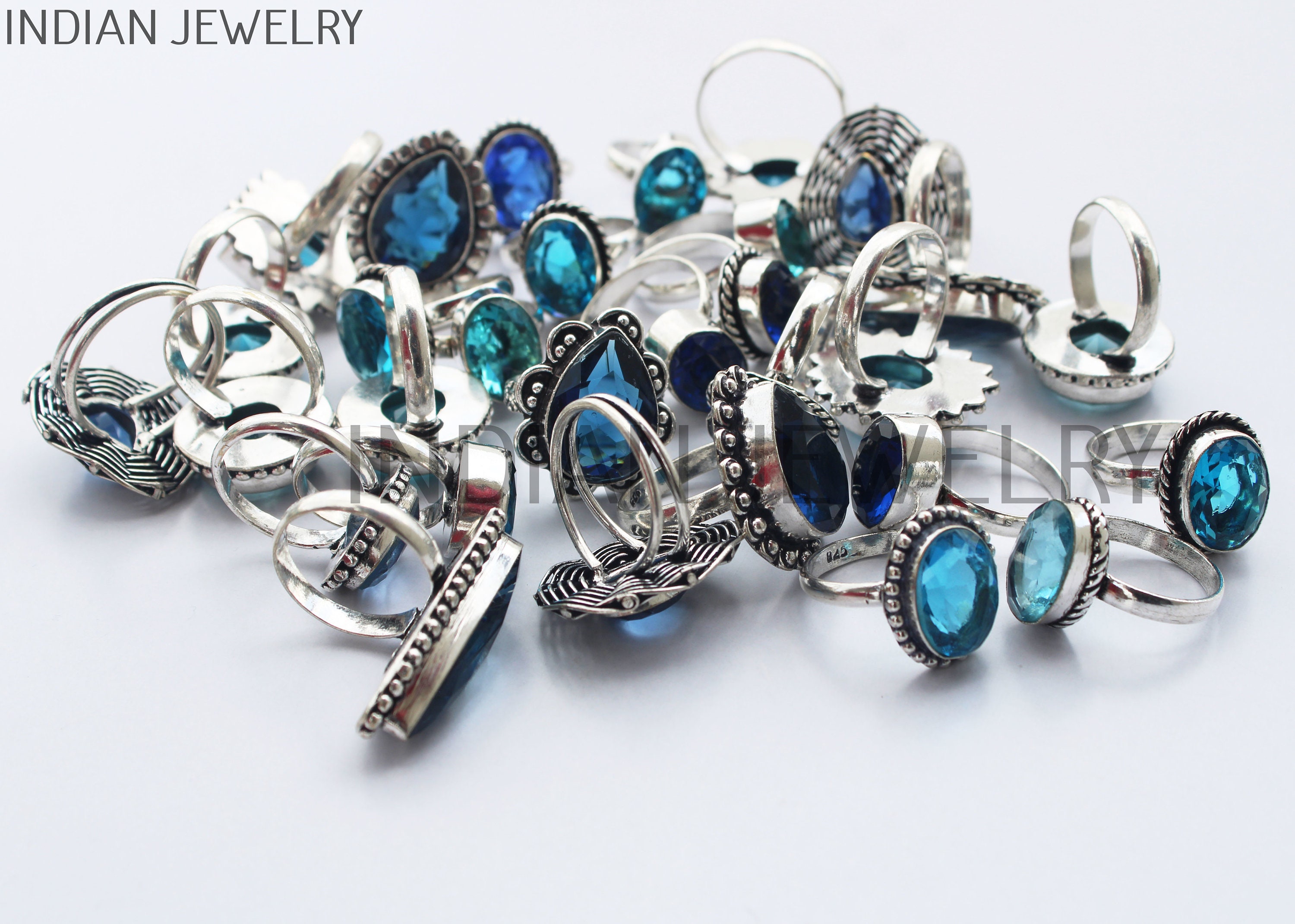 Real Blue Topaz Rings Blue Topaz Gemstone Ring / Blue Topaz Ring / Bulk Jewellery / Wholesale ...