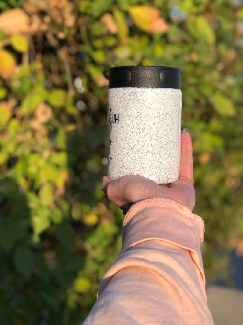 Unicorn Shu Du Fu Cup stainless steel koozie including free gift standard size koozie White diamond polyester glitter