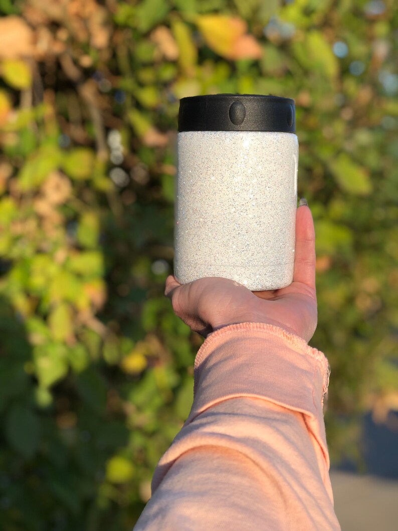 Unicorn Shu Du Fu Cup stainless steel koozie including free gift standard size koozie White diamond polyester glitter
