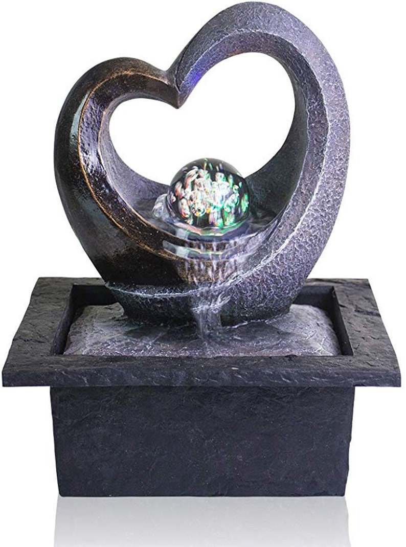 Ferrisland Tabletop Water Garden Zen Fountain With Led Light Etsy