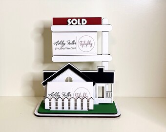 Realtor Business Card Holder, Realty Gift, Cute Business Card Holder