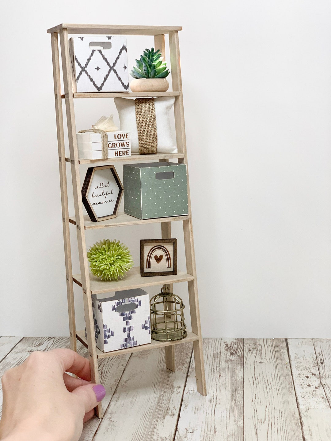 DIY Miniature Ladder Shelf Kit Fashion Doll Ladder Shelf 16 Etsy.de