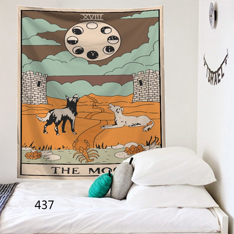 Tarot Flag Tapestry The Sun Moon & Star Bohemian Tapestry ...