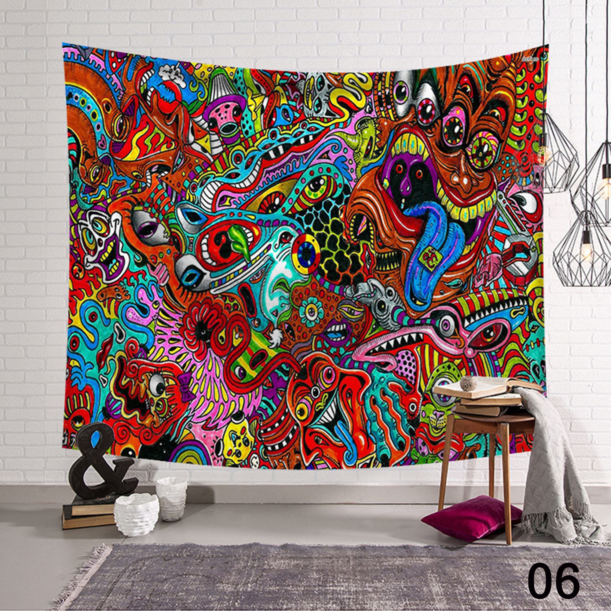 3D Printing Tapestry Colorful Mandala Tapestry Wall Hanging Etsy