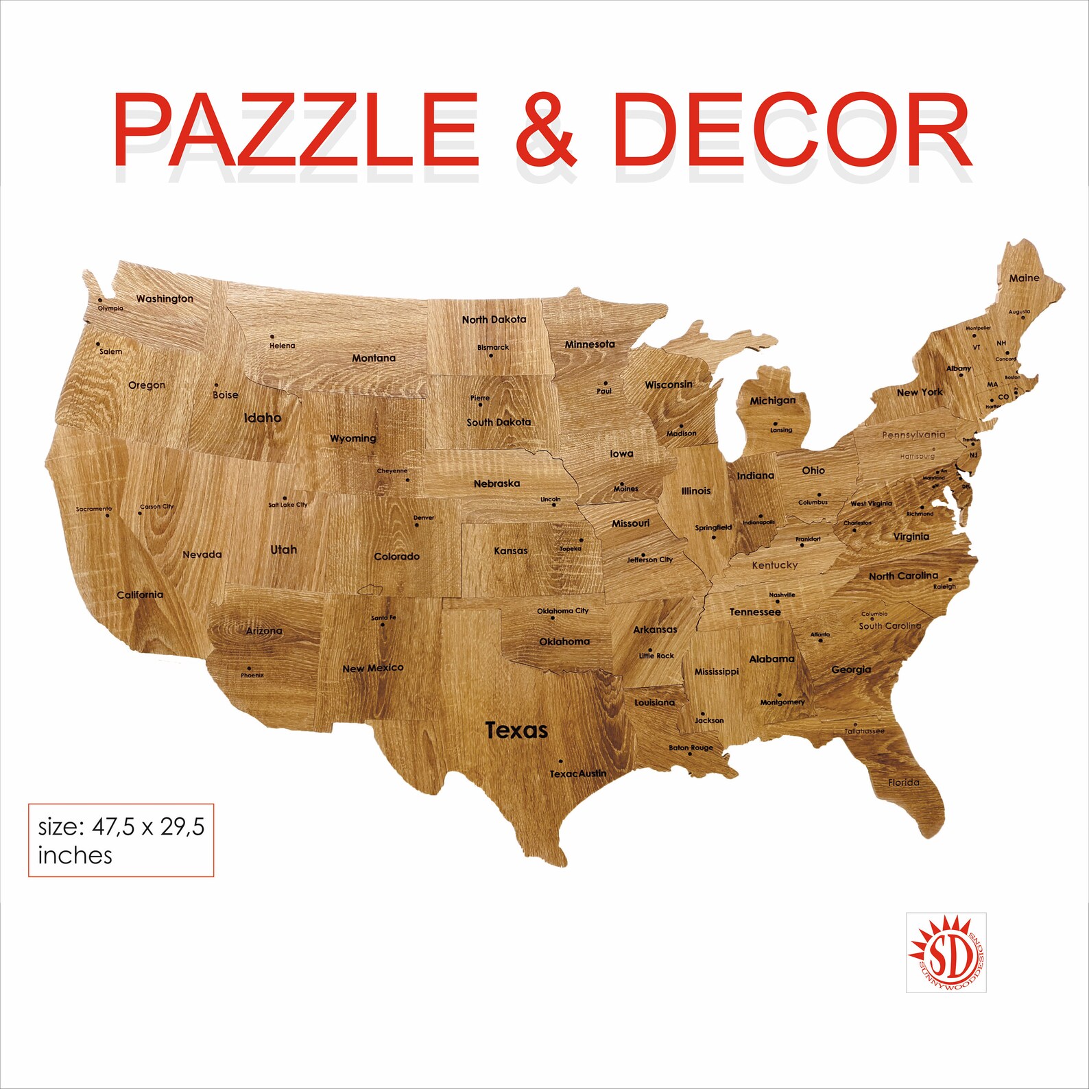 Wooden US Wood Wall Art USA Map U.S. Wood Wall Art 3D Wood Map Etsy